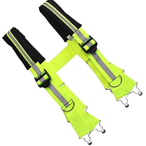 MELOTOUGH Firefighter Pant Suspenders Fire/Rescue Quick Adjust Suspenders with Reflective Strip (48 inch-, Black Lime Reflective)