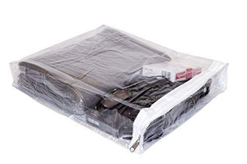 Clear Vinyl Zippered Storage Bags 9 x 11 x 2 Inch with Display Pocket 5-Pack
