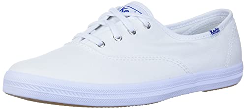 Keds Women's Champion Original Canvas Lace-Up Sneaker, White, 8.5 W US