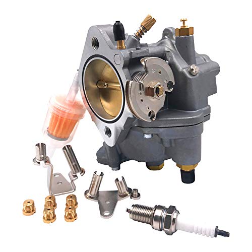 New Super E Carburetor for HD Big Twin & Sportster Shorty Carb Super E 11-0420 with Fuel Filter and Spark Plug