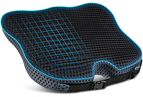 Dreamer Car Wedge Seat Cushion for Car Seat Driver/Passenger- Wedge Car Seat Cushions for Driving Improve Vision/Posture - Memory Foam Car Seat Cushion for Hip Pain (Mesh Cover,Black)