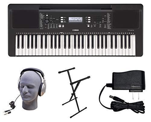 Yamaha PSR-E373 PKS 61-Key Premium Keyboard Pack with Power Supply, X-Style Stand, and Headphones (YAM PSRE373