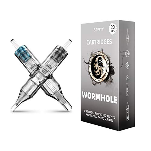 Wormhole Tattoo Cartridge Needles 20pcs Mixed Cartridge Needles 1203RL 1205RL 1205RM 1207RM Tattoo Cartridges Disposable Tattoo Needle Cartridge Tattoo Needles Cartridge Needles for Tattoo Artist