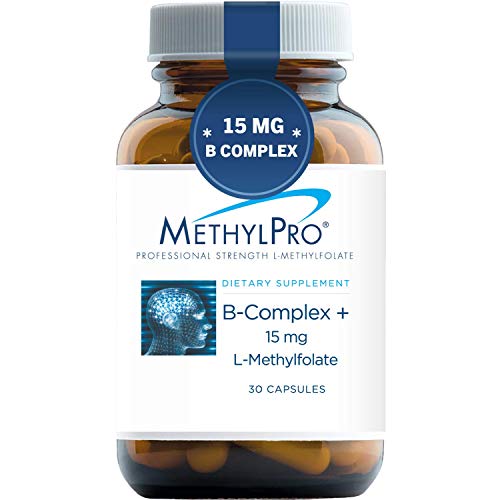 MethylPro B Complex + 15mg L-Methylfolate (30 Capsules) - Professional Strength B Vitamins with Folate for Energy, Mood + Immune Support - Gluten Free Methyl B12, Active Methyl Folate and B6 as P-5-P