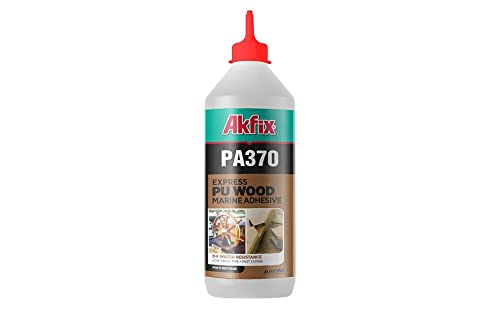 Akfix PA370 Fast Drying Polyurethane Clear Glue - Marine Adhesive for Boats & Woodworking, Strongest Wood Glue Extra Strength on Furniture, Waterproof Glue for Outdoors & Indoors | 1 Pack, 19.75 Oz.