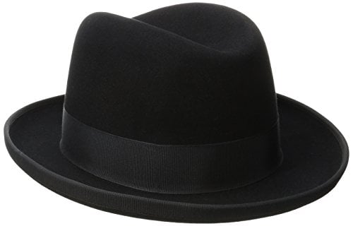 Stetson Men's Homburg Royal Deluxe Fur Felt Hat, Black, 7.375