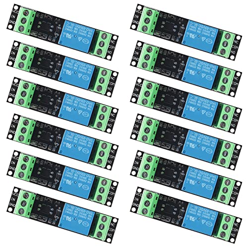 12Pcs 1 Channel Optocoupler Relay High Level Driver Module Optocoupler Relay Module Isolated Drive Control Board 3V/3.3V Relay Power Switch Board for ESP8266 Microcontrollers Development Board