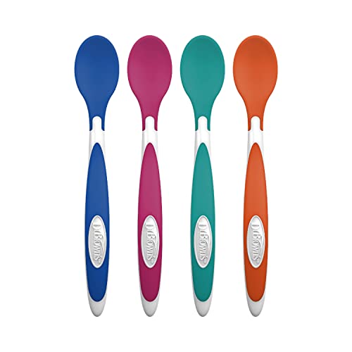 Dr. Brown's Designed to Nourish TempCheck Spoons, 4-Pack, Blue