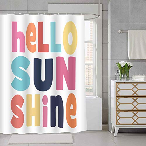 SDDSER Hello Sunshine Shower Curtain, Colorful Character for Children Shower Curtains, 72x72 inch Shower Curtains for Bathroom with 12 Free Hooks YLLSSD1928