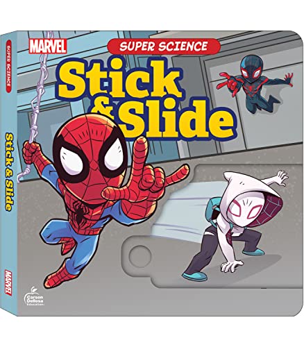 Disney Learning Super Science Stick and Slide Board BookPreK-Kindergarten Spider Man and Ghost-Spider Kids Activity Book With Interactive Sliders (12 pgs)