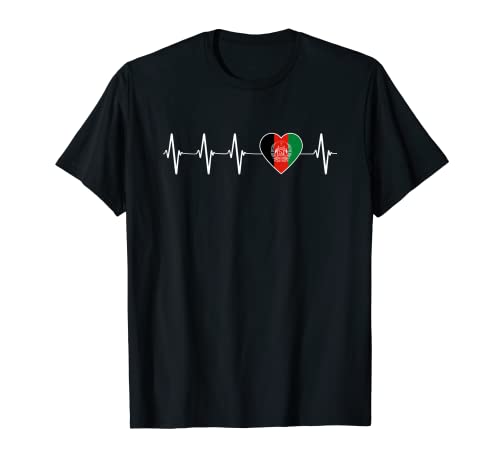 Afghani Heartbeat I Love Afghanistan Heart Flag Gift T-Shirt