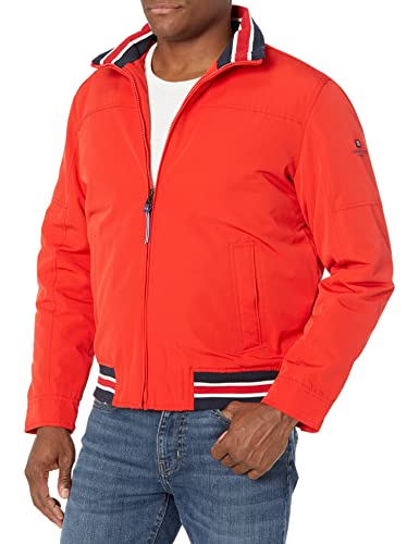 LONDON FOG mens Men's Ribbed Knit Golf Transitional Jacket, Red, Large US