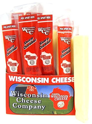 Wisconsin Cheese Company's - Wisconsin 1oz. Sharp Cheddar Cheese Snack Sticks | 24 Individually wrapped cheese sticks