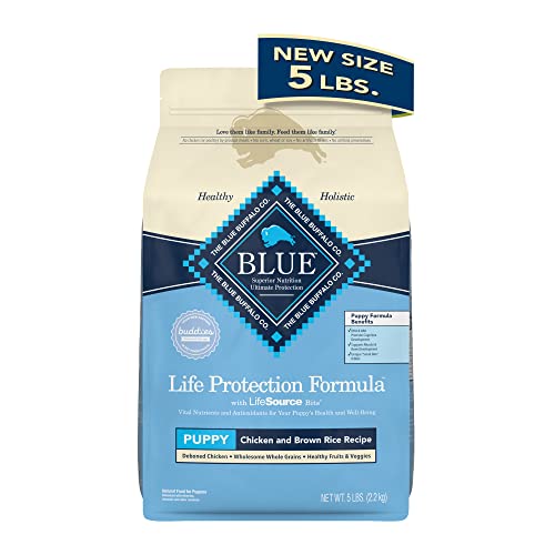 Blue Buffalo Life Protection Formula Natural Puppy Dry Dog Food, Chicken and Brown Rice 5-lb Trial Size Bag