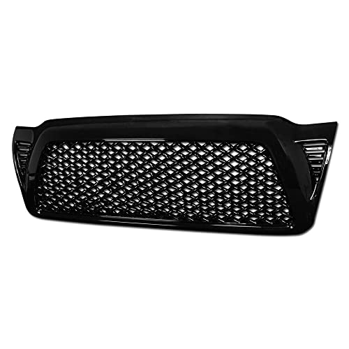 TLAPS 7422447052092 For Toyota Tacoma 2005-2011 Glossy Black Dragon Mesh Front Bumper Grill Grille