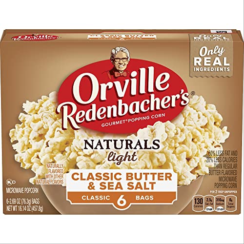 Orville Redenbacher's Naturals Light Classic Butter & Sea Salt Popcorn, 2.69 Oz, 6 Ct