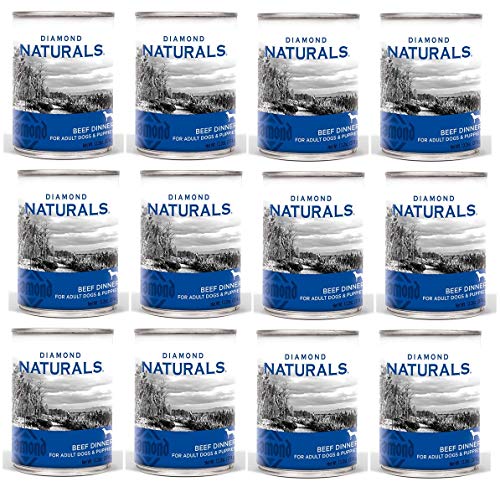 Diamond Naturals Canned Dog Food, 13.2 Ounces Per Can, Beef Dinner for All Life Stages, 12 Pack