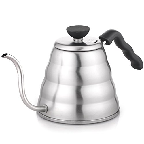 Hario V60 "Buono" Drip Kettle Stovetop Gooseneck Coffee Kettle 1.2L, Stainless Steel, Silver