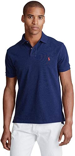 Polo Ralph Lauren Classic Fit Mesh Polo Shirt, Basic Navy With Red Pony, X-Large