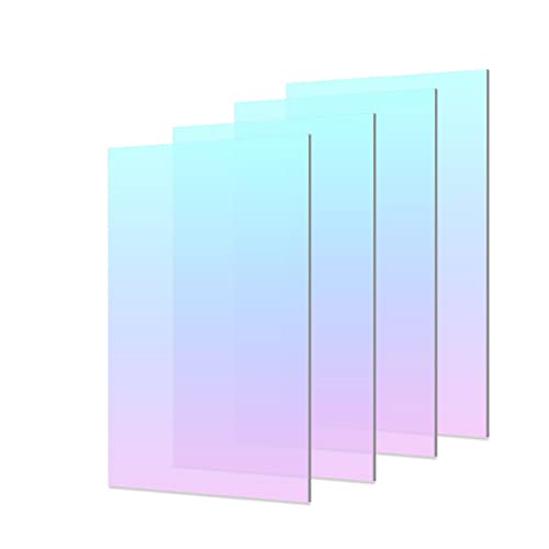 4 Pack Colored Acrylic Sheets Iridescent Plexiglass Sheets Almost 1/8 Translucent Plastic Sheet for Crafts,Signs,Pantings DIY Display Projects7.87x11.87"(20x30CM)