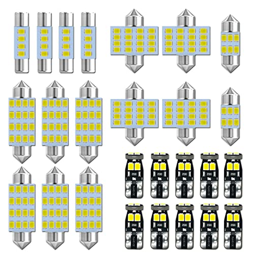 EBAIFUN 26-Pack 6000K White 12V DE3175 6411 T10 2825 6612F 6615F 31mm 41mm LED bulb Kit for Car Truck Interior Map Dome Vanity Mirror Sun Visor Light Cargo Trunk Door Courtesy License Plate Light