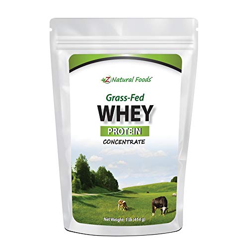 Whey Protein Powder Concentrate - Unflavored & Undenatured - Cold Processed From Raw Milk of Grass Fed Cows Raised in New Zealand - Hormone Free - 100% Pure, Non GMO, Gluten Free & Kosher - 1 lb