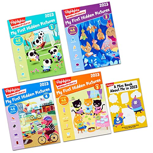 Highlights My First Hidden Pictures 2023 Activity Books for Little Kids Ages 3-6 - 4-Book Set of Travel-Friendly Screen Free Seek-and-Find Fun with Stickers