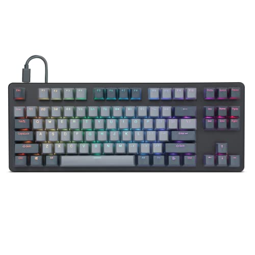 DROP CTRL Mechanical Keyboard  Tenkeyless TKL (87 Key) Gaming Keyboard, Hot-Swap Switches, Programmable Macros, RGB LED Backlighting, USB-C, Doubleshot PBT, Aluminum Frame (Halo Clear, Black)