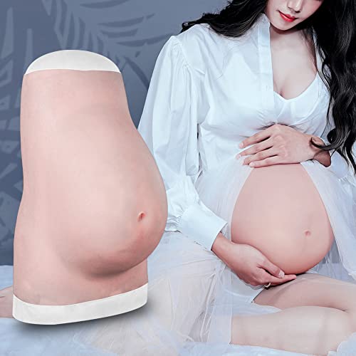 YIQI Fake Pregnant Belly Silicone False Pregnancy Belly Realistic Fake Belly 9 Months Film Props Tv Series Props Spoof Costume Cosplay (Nude)
