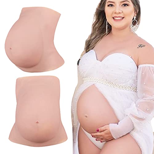 EQAIWUJIE Silicone Fake Pregnancy Belly fale oregnant belly silicone Dress Form 6 Months Artificial Fake Pregnant Belly (Ivory, 6Month/3.9lbs)