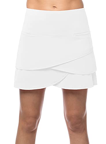 Lucky In Love Scallop 15.75in Womens Golf Skort - White 110 / XS