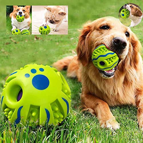 LFCToys 4''Wobble Giggle Dog Ball,Strange Dog Toy Ball,Peppy Pet Ball,Training Playing Ball,Interactive Toy for Small Medium and Large Dog,Rolling Ball,Waggle Ball,The Best Fun Giggle Sound Dog Toy