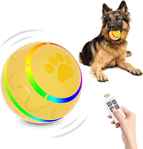 CUXMUX Remote Control Dog Ball, Automatic Active Rolling Ball for Dogs, Self Moving Interactive Dog Toys, Peppy Pet Ball for Dogs