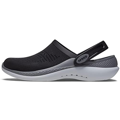 Crocs Unisex LiteRide 360 Clogs, Black/Slate Grey, 10 Men/12 Women