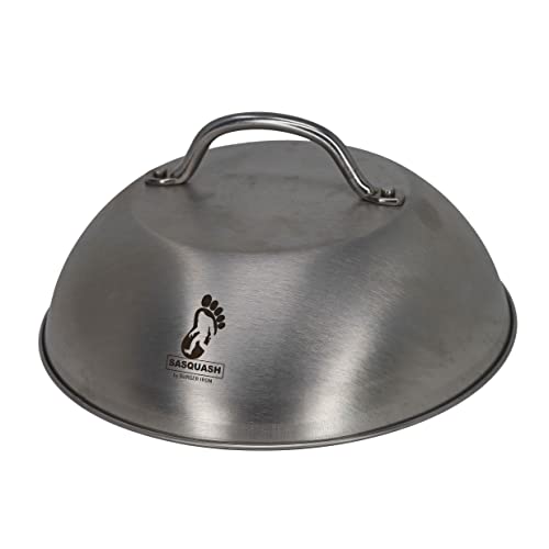 The Sasquash - Heavy Duty 9" Wide Smashed Burger Melting Cheese Dome - Commercial Grade Stainless Steel Basting and Steaming Cover