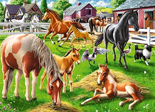 Ravensburger Happy Horses 60 Piece Jigsaw Puzzle for Kids - 05175 - Every Piece is Unique, Pieces Fit Together Perfectly