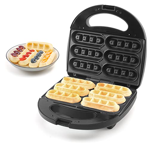 FineMade Waffle Stick Maker, Mini Waffle Maker Iron, Makes 6 Waffle Sticks, Ideal for Breakfast, Snacks, Desserts and More