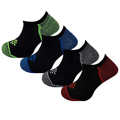 True Energy Men's Lightweight Liner Socks with Infrared Thread- Pain Relief & Circulation Help, Women (4-Pack) (L/XL, Assorted Dark)