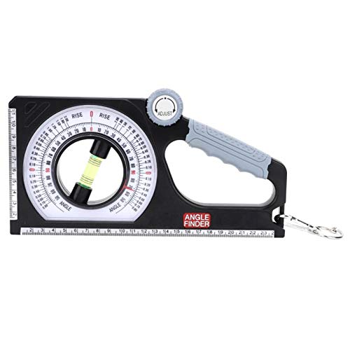 SLANT Angle Meter Pitch Gauge Multi Function Slope Gauge Constructing Engineering 130 Angle Finder Dual Scale Rotary Pitch Finder with Carabiner