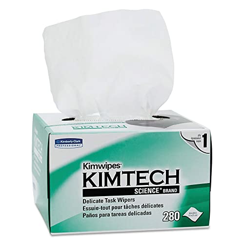 Kimtech 34120 Kimwipes 4-2/5 in. x 8-2/5 in. 1-Ply Delicate Task Wipers (30 Boxes/Carton, 280 Sheets/Box)