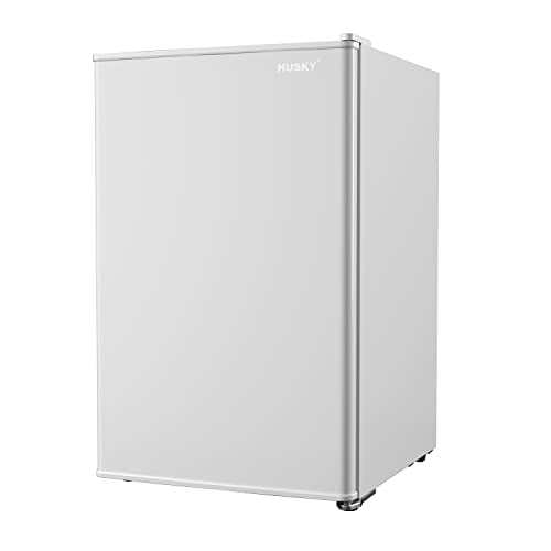 Husky Undercounter Mini Fridge 2.3 Cu.ft./65L with Reversible Doors, Compact Refrigerator for Home and Office, Energy Star College Dorm Refrigerator, Small Refrigerator with Solid Door (White)