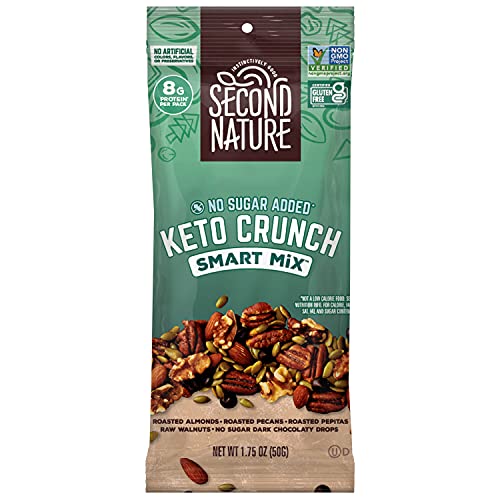 Second Nature Keto Crunch Smart Snack Mix, 1.75 oz. Individual Packs (Pack of 12)  Certified Gluten-Free Snack