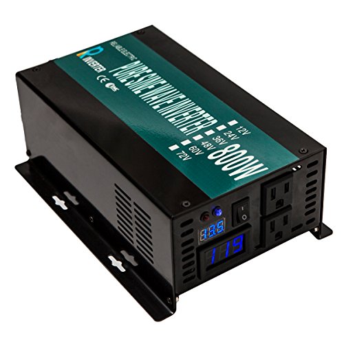 WZRELB Full Power Full Power Endurable Led Display 800W Pure Sine Wave Solar Inverter 12Vdc to 120Vac, (RBP80012B1)