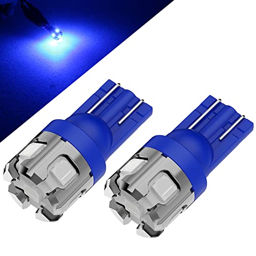 PHINLION 194 LED Light Bulb Blue Super Bright 168 2825 W5W T10 Wedge 6-SMD 3030 Chipsets LED Replacement Bulbs for Car Interior Map Dome Parking Door Courtesy License Plate Lights