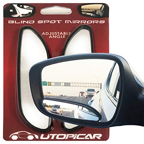 Blind Spot Convex Side Car Mirror: Automotive rear view exterior stick on mirror accessories for car | Automotive exterior blindspot mirrors (2 pack)