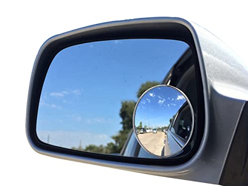 Newest Upgrade Blind Spot Mirror, Ampper 2" Round HD Glass Convex Aluminum Frame Wide Angle Rear View Mirror For All Universal Vehicles Car Suv (Pack Of 2)