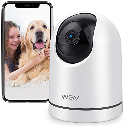 WGV Security Camera -2K Cameras for Home Security with Smart Motion Dection, Night Vision, Two-Way Audio,Cloud & SD Card Storage,Work with Alexa, Ideal Indoor Camera for Baby Monitor/Pet Camera