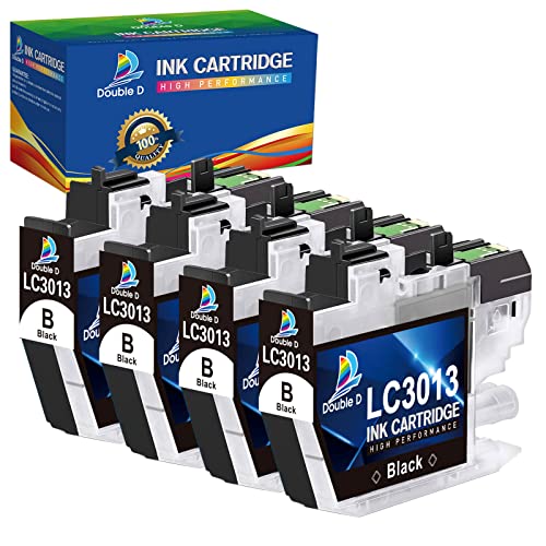 DOUBLE D LC3013 Black Ink Cartridge Compatible Replacement for Brother LC3013 LC3011 Black High Yield for Brother MFC-J491DW MFC-J895DW MFC-J690DW MFC-J497DW Printer (4 Black)