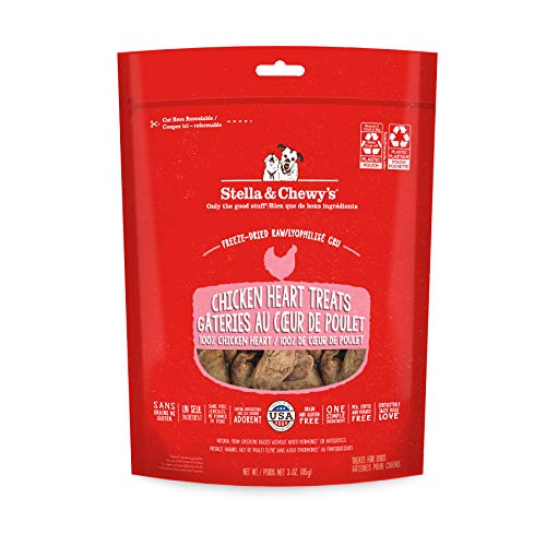 Stella & Chewy's Freeze-Dried Raw Single Ingredient Chicken Hearts Dog Treats, 3 oz. Bag