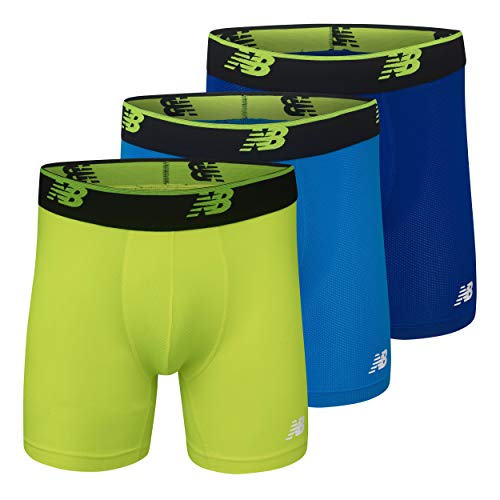 New Balance Men's Mesh 5" No Fly Boxer Brief, Athletic Compression Underwear (3-Pack)